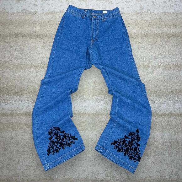 Boom Boom Denim - Vintage 90s Boom Boom Jeans 28x34 Flared Fit Bell Bottom Medium Wash Made in USA
